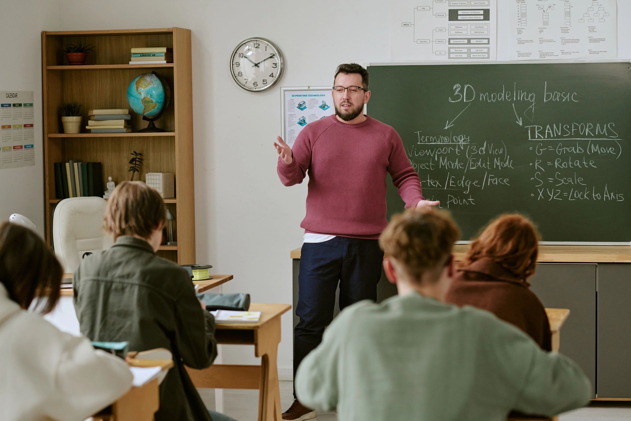 Instructor teaching students in a technical training classroom