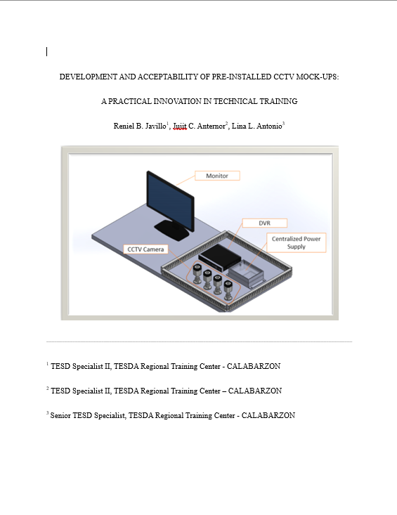 Development and Acceptability of Pre-Installed CCTV Mock-Ups